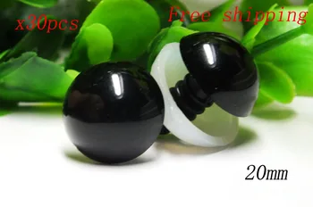 Бесплатная Доставка 30 шт. Высококачественные 20 мм черные защитные глазки для плюшевых игрушек с шайбами