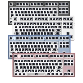MK87 Комплект механической клавиатуры с горячей заменой RGB Проводной 87 клавиш, совместимый с 3/5 контактами, Поддержка 3 режимов Проводной 2,4 G Bluetooth