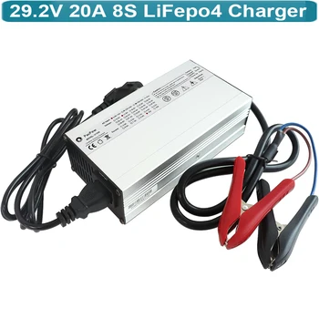 Зарядное Устройство для железофосфатных аккумуляторов LiFePO4 29,2 В 20А, устройство для струйной зарядки аккумуляторов 24 В 8 С с несколькими защитными устройствами