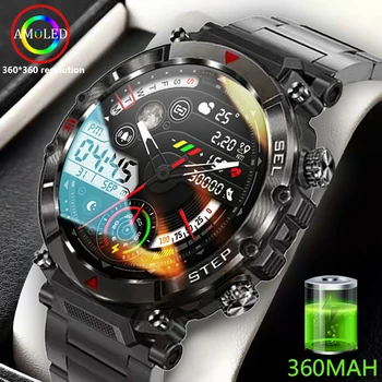 P-РОСКОШНЫЕ Новые прочные военные умные часы, мужские спортивные часы для фитнеса, мужские умные часы с аккумулятором емкостью 360 мАч, мужские умные часы для Android ios