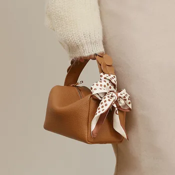 Модные Маленькие сумки через плечо для женщин, сумочка через плечо из искусственной кожи Личи, маленькая женская сумочка, мини-сумки с цепочкой и шарфом