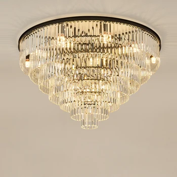 Черный золотой светодиодный постмодернистский железный хрустальный подвесной светильник Lampen, подвесные светильники.Подвесной светильник. Подвесной светильник для столовой