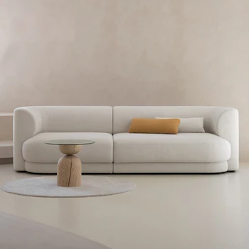 Прямой секционный диван Современный Плюс Размер Итальянский Белый Диван для гостиной Поролоновая губка Для Взрослых Минималистичная Мебель для спальни
