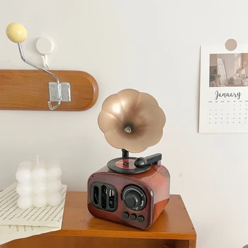 Ins ретро фонограф украшение музыкальная шкатулка бар кафе крыльцо настольный креативный декор для дома