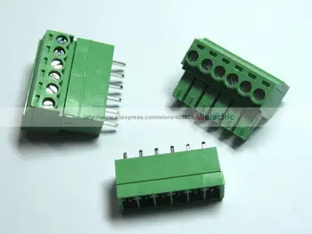 12 шт Винтовой Клеммный блок 3,81 мм 6-контактный Зеленый Подключаемый Тип