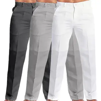 Мужские Брюки, Мужские Однотонные облегающие Длинные брюки со средней посадкой, на молнии и пуговицах, Мужские Дышащие брюки, Мужские брюки для отдыха, Уличная одежда