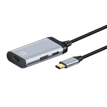Адаптер USB-C Type-C USB3.1 до 1000 Мбит/с Gigabit Ethernet Network LAN с гнездовым портом питания PD