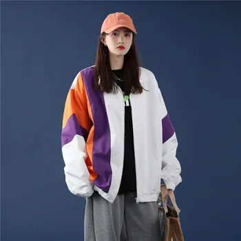 Женская куртка ZOUXO 2023, Весна-Осень, Свободная куртка большого размера, бейсбольная одежда в спортивном стиле Kpop