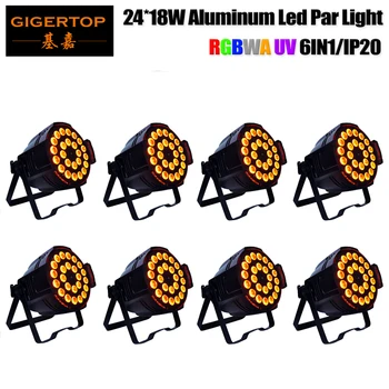 TIPTOP Алюминиевый Сплав LED Par 24x18 Вт RGBWAP 6в1 LED Par Can Par 64 СВЕТОДИОДНЫЙ Прожектор Dj Проектор Промывочное Освещение Сценическое Освещение
