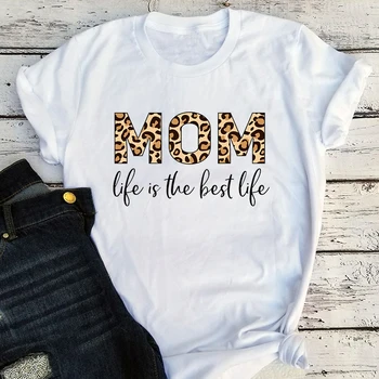 Футболка для мамы, Леопардовая футболка для мамы, Идея подарка для мамы, Одежда, Забавная рубашка для мамы, Топы с леопардовым принтом, Милая футболка для мамы, Женская футболка L
