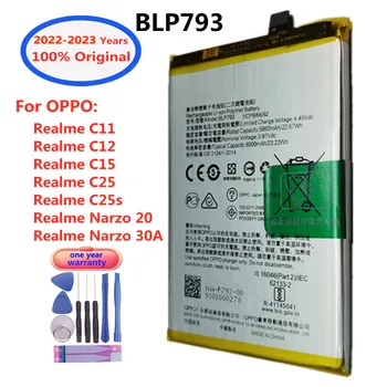 Новый 100% Оригинальный Аккумулятор OPPO BLP793 6000 мАч Для Oppo Realme C11 C12 C15 C25 C25s Narzo 20 Narzo 30A Запасные Батареи для телефона