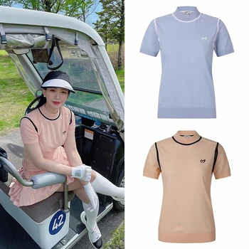 Рубашка для гольфа с коротким рукавом 2023, Новый весенне-летний женский Трикотаж Athletic Vitality W222178