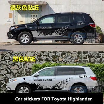 Автомобильные наклейки для Toyota Highlander, внешняя отделка дверей, модифицированные наклейки, внедорожные наклейки для кузова Highlander