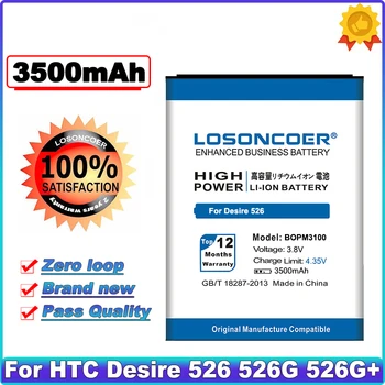 LOSONCOER 3500 мАч BOPM3100 BOPL4100 Аккумулятор Для HTC Desire 526 526G 526G + Две SIM-карты D526h Литий-ионный Полимерный Аккумулятор