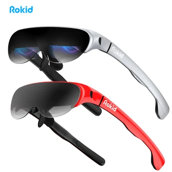 Очки Rokid Air AR для защиты от близорукости с массивным 120-дюймовым экраном и двойным OLED-дисплеем 1080P 43 ° FoV, 55 PPD, с беспроводным адаптером