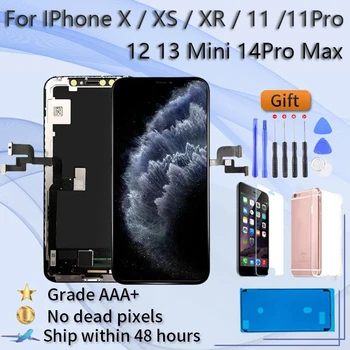 OLED-дисплей Для iPhone X XR XS 11 12 11 pro Max Замена TFT-экрана Для iphone xs max 11 pro ЖК-дисплей, 3D Touch True Tone
