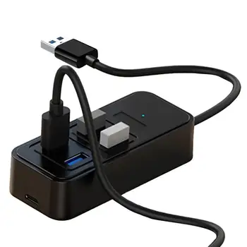 USB-концентратор 3.0 USB Зарядная станция Концентратор с 4 портами передачи данных USB 3.0 Быстрая передача данных USB-расширитель для ноутбука Флэш-накопитель HDD