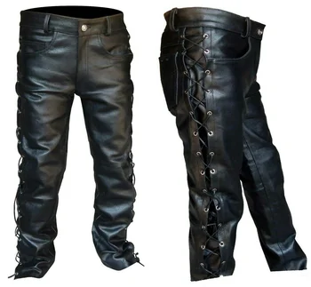 Модные мужские кожаные брюки, брюки в стиле локомотив в стиле панк для мужчин, зимняя мужская одежда, мужские брюки больших размеров