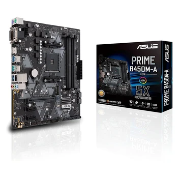 ASUS PRIME B450M-Материнская плата AMD B450M (Ryzen AM4) Micro ATX с поддержкой M.2, HDMI/DVI-D/D-Sub, SATA 6 Гбит/с, 1 Гб Ethernet