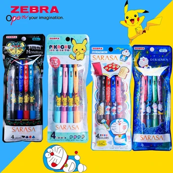Ограниченный набор гелевых ручек ZEBRA JJ15 Металлического цвета, серия флуоресцентных цветов, Применим для студентов, флэш-ручка 0,5 мм, 4 шт./компл., Гелевая ручка
