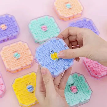 Мини 3D Лабиринт Куб Прозрачная Головоломка Скоростной Куб Катящийся Шар Кубики Лабиринт Игрушки Для Детей Развивающие Игрушки Для Снятия Стресса