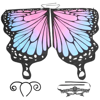 1 Комплект Танцевального костюма-бабочки с крыльями Бабочки, Повязкой на голову и маской для глаз