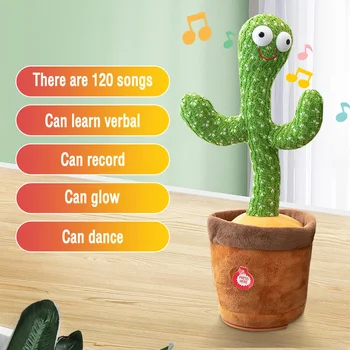 Горячая Танцующая Плюшевая игрушка Cactus Electron Мягкая плюшевая кукла Baby Cactus Может петь и танцевать, интерактивная игрушка Bled Stark для детей