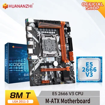 Материнская плата HUANANZHI X99 8M T LGA 2011-3 XEON X99 с комбинированным комплектом поддержки Intel XEON E5 2666 V3 DDR3 RECC memory NVME