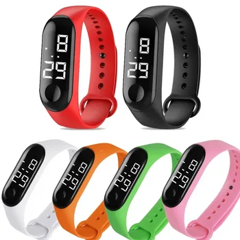 Светодиодные наручные часы для фитнеса с цветным экраном Умный спортивный браслет для отслеживания активности, бега, частоты сердечных сокращений для мужчин и женщин Силиконовые часы