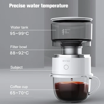 Беспроводная полуавтоматическая кофемашина эспрессо, портативная мини-капельная кофеварка для путешествий, кемпинга, пеших прогулок на открытом воздухе