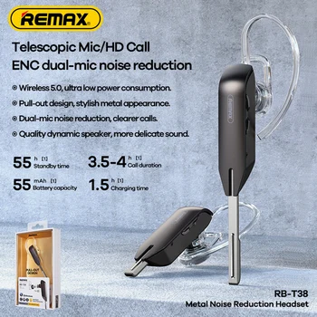 Remax RB-T38, Шумоподавление при звонках, Регулируемый ушной крючок, деловые беспроводные наушники, Oem Bluetooth Наушники