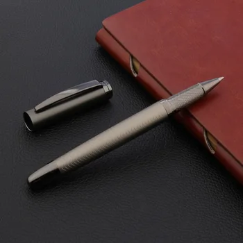 2022 роскошная Высококачественная металлическая ручка-роллер с волновой щеткой, серые ЧЕРНЫЕ ЧЕРНИЛА, фирменные офисные школьные принадлежности, ЧЕРНИЛЬНАЯ РУЧКА