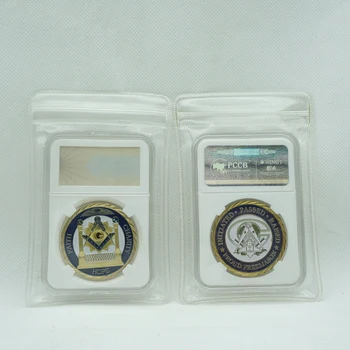 5 шт./лот, позолоченные монеты, монета для вызова Братства масонства с корпусом PCCB