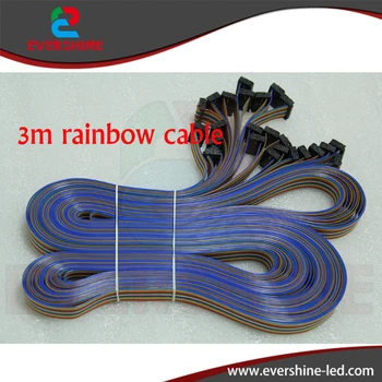 плоский кабель-концентратор радужного цвета длиной 3 м 9,8 футов с 16 контактами для внутреннего и наружного светодиодного дисплея