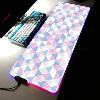Треугольный RGB Коврик для мыши Аксессуары для Геймеров Большие коврики для мыши со светодиодной Подсветкой XXL Игровой ПК компьютерный стол с Подсветкой Резиновый коврик для Мыши LOL