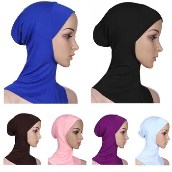 Женские мусульманские шапки из хлопка с полным покрытием, внутренний хиджаб, шапочка с черепом, исламские шапки
