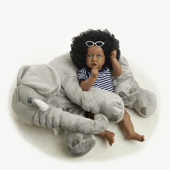 Кукла Реборн 22 дюйма, черная реалистичная афроамериканская виниловая кукла Реборн, подарочная игрушка для детей