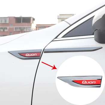 Автомобильные металлические наклейки с логотипом на крыло, персонализированные декоративные боковые маркеры для Стайлинга автомобилей Nismo QUON с логотипом, автомобильные Аксессуары