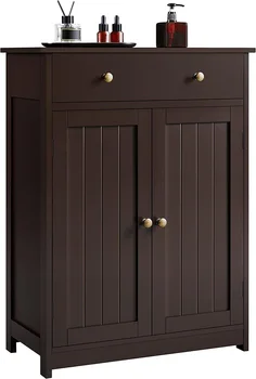 Шкаф для хранения в ванной комнате с выдвижными ящиками и двойными дверцами, отдельно стоящий органайзер с внутренними регулируемыми полками для гостиной