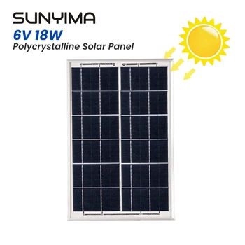 SUNYIMA 400 *350 мм 6 В 18 Вт Солнечная Панель Ламинированный Каркасный Модуль из Поликремния с Полюсной Ячейкой Для выработки электроэнергии От Сети RV Boat