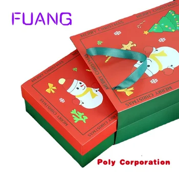 Изготовленный на заказ логотип Оптовая продажа красная Магнитная Складная Подарочная коробка Xmas Large Merry Christmas Подарочная упаковка Упаковочная коробка для малого бизнеса