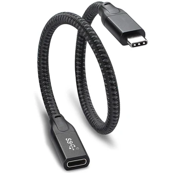Удлинительный кабель USB C длиной 1 фут, USB 3.1 (10 Гбит/с) Совместимый удлинительный кабель для быстрой зарядки типа C между мужчинами и женщинами