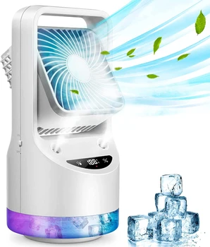 MI Bladeless Spray Fan, 7 Цветов, светодиодный вентилятор без листьев, Usb-Немой Настольный Ночник для Спальни, Увлажнитель, Зарядный Вентилятор, Портативный Кемпинг