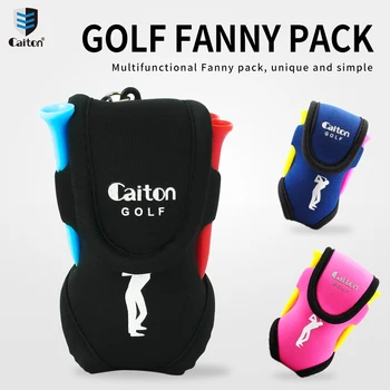 Водонепроницаемая сумка для мини-гольфа Caiton: включает в себя 4 тройника и 2 мяча, крючки на любой сумке или поясе, аксессуары для гольфа