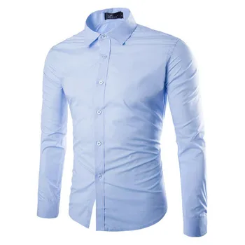 M, L, XL, 2XL, 3XL Большого размера Мужская деловая повседневная рубашка с длинными рукавами, Белая, синяя, черная, элегантная мужская социальная рубашка Плюс