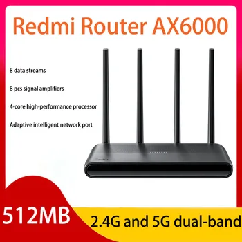 Xiaomi Redmi Router AX6000 5952Mbs WiFi6 512 МБ Четырехъядерный процессор Сетчатый Ретранслятор Внешний Сетевой усилитель сигнала Использование С приложением Mijia