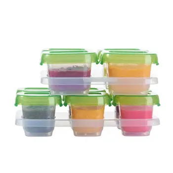 6 шт Детские Пластиковые контейнеры для еды, Мини-горшки для замораживания, коробки для хранения в морозильной камере