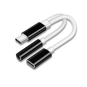 2 в 1 USB Type C до 3,5 мм Aux Адаптер Type-c 3,5-Разъемный Аудиокабель для наушников Конвертер кабелей для OnPlus Huawei Xioaomi Redmi