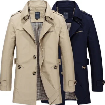 Prowow Демисезонный Тренч, мужские куртки, Повседневная верхняя одежда, куртка-ветровка, Длинные пальто с тонкими лацканами, Большой Размер 5XL