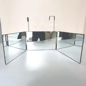 Практичный зеркальный инструмент, регулируемое складное косметическое зеркало с тремя складками на 360 градусов, зеркальное зеркало